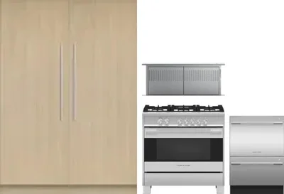 5 Piece Package Includes Refrigerator, Freezer, Range, Hood And Dishwasher